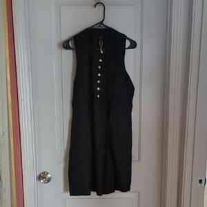 Sleeveless Black Button-Front Women’s Dress